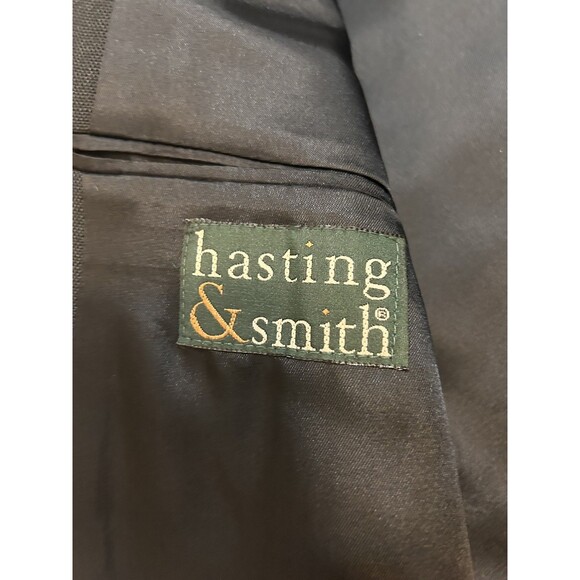 Hasting & Smith Men’s Size 46 L Black Blazer Jacket + Gold Buttons - Picture 4 of 13
